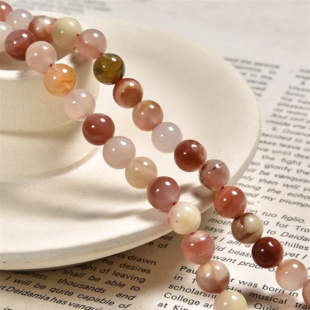 String Beads, Carnelian colorful (natural), 08-09mm | Marco Schreier