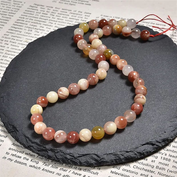 String Beads, Carnelian colorful (natural), 08-09mm | Marco Schreier