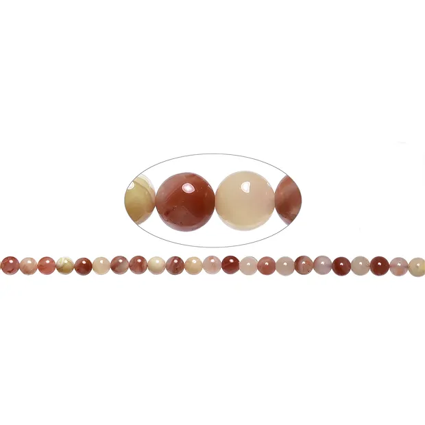 Rang de colliers boules, Cornaline multicolore (naturel), 08-09mm | Marco Schreier