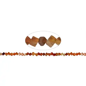 Cubo a filo, corniola (bruciata), 03 mm | grossista gemme e pietre curative