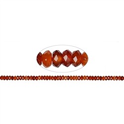 140430300620 Rang de colliers, Boutons, Cornaline (chauff&#xE9;e), &#xE0; facettes, 06 x 08mm | Marco Schreier