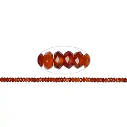 140430300620 Strang Button, Carneol (gebr.), facettiert, 06 x 08mm | Marco Schreier