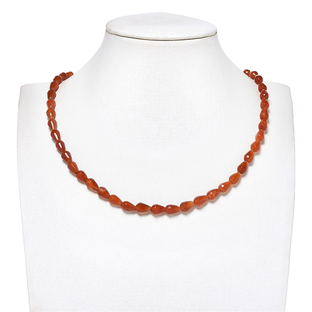 Drop strand, carnelian (heated), 09 x 07mm, faceted (39cm) | Marco Schreier