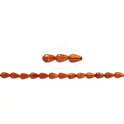 140430501320 Rang de collier goutte, Cornaline (chauffée), 09 x 07mm, facetté (39cm) | Marco Schreier