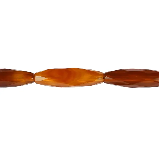 Strang Spindel, Carneol (gebr.), facettiert, 30 x 09mm | Marco Schreier