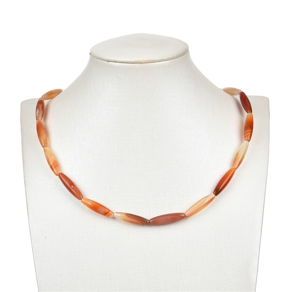 Filo di chicchi di riso, corniola (bruciata), 25 x 06 mm (39 cm) | Marco Schreier