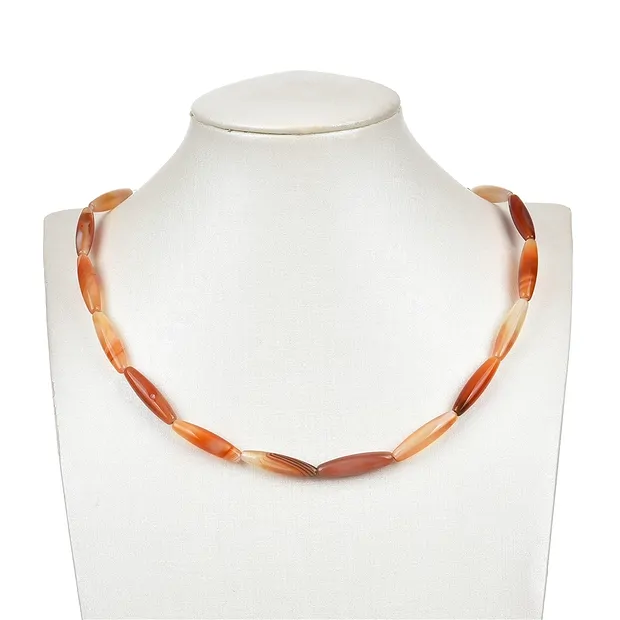 Strand of rice grain, carnelian (heated), 25 x 06mm (39cm) | Marco Schreier