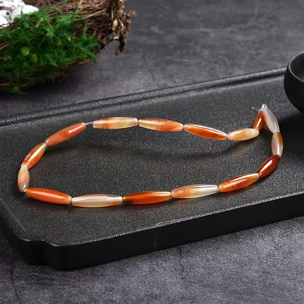 Hebra de grano de arroz, cornalina (calentado), 25 x 06mm (39cm) | Marco Schreier