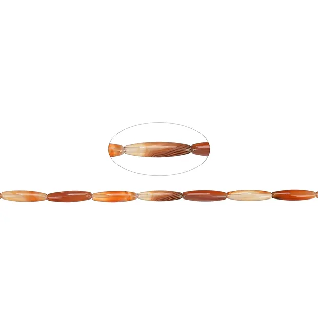 Strang Reiskorn, Carneol (gebr.), 25 x 06mm (39cm) | Marco Schreier