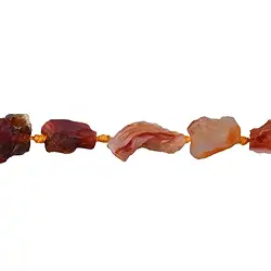140430629200 Strand of nuggets, carnelian (heated), rough polished, 12 - 15mm | Marco Schreier
