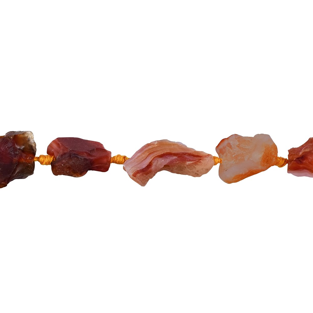 Strand of nuggets, carnelian (heated), rough polished, 12 - 15mm | Marco Schreier
