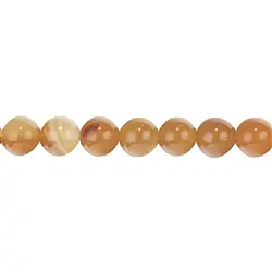 140431430820 String Beads, Carnelian yellow-orange (heated), 10mm | Marco Schreier