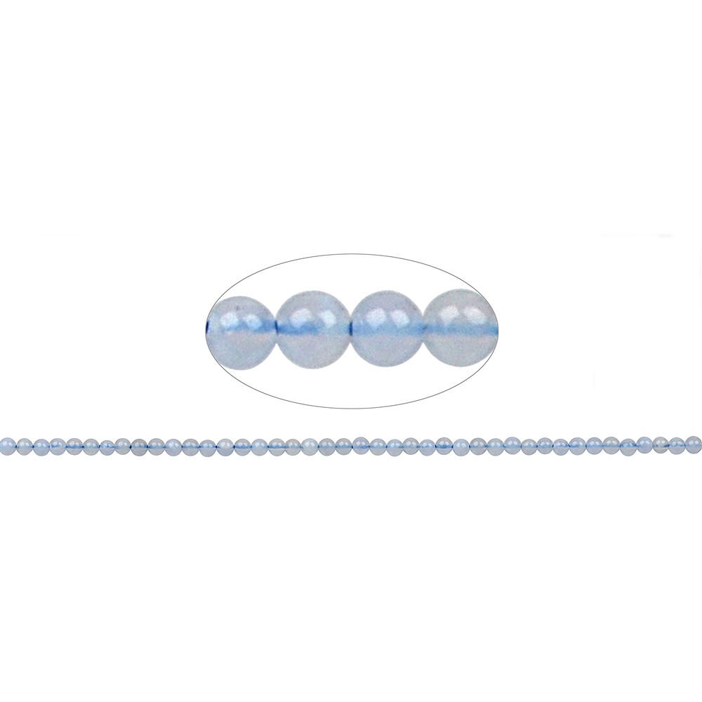 Strang Kugeln, Chalcedon (blau), 02mm | Edelsteine, Heilsteine & Schmuck-Handel