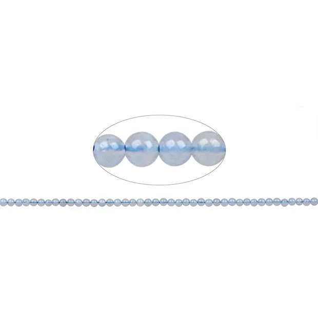 Strang Kugeln, Chalcedon (blau), 02mm | Edelsteine, Heilsteine & Schmuck-Handel