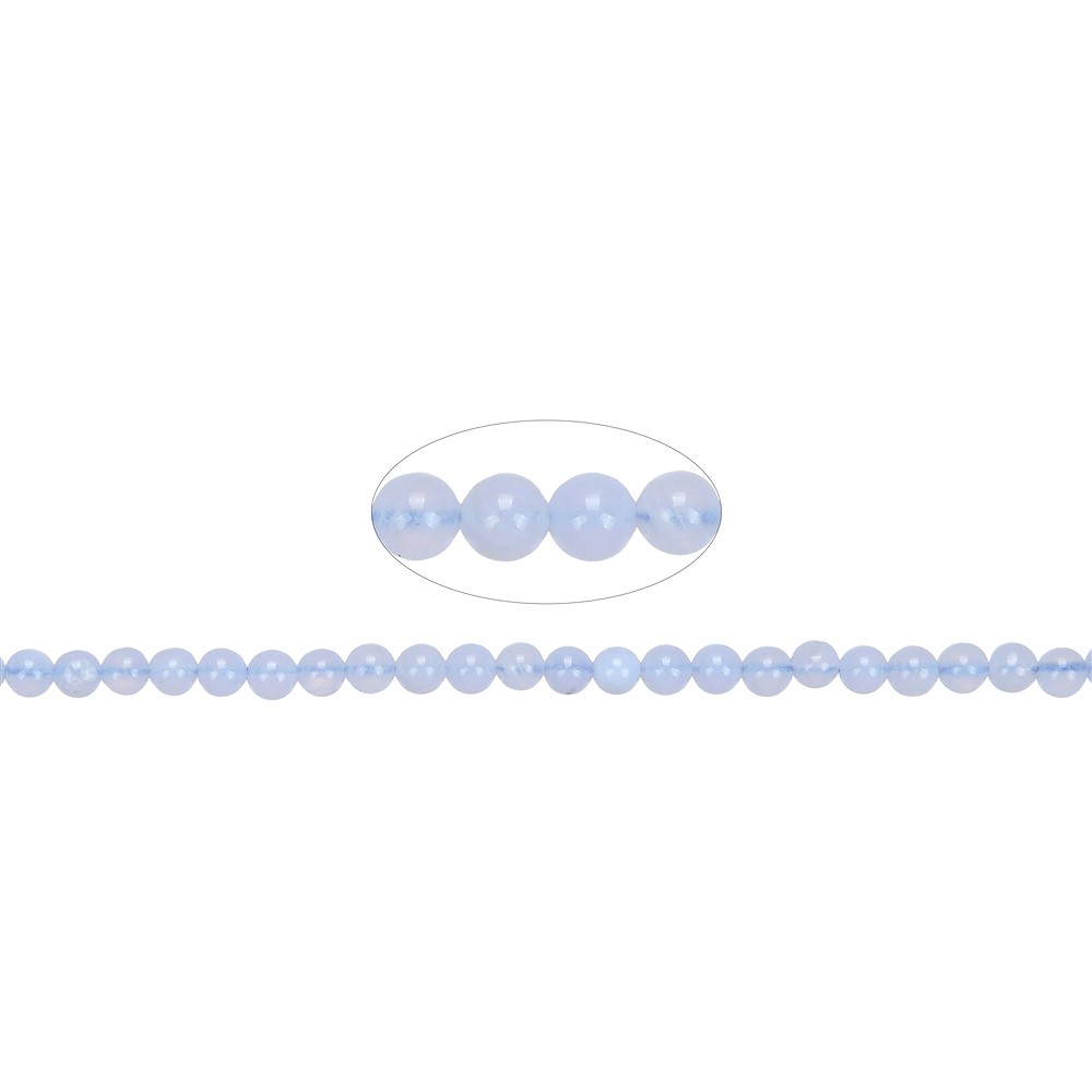 Filo di perline, Calcedonio (blu), 04 mm | grossista gemme e pietre curative