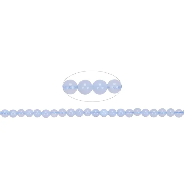 Rang de collier boules, Calcédoine (bleu), 04mm | Marco Schreier