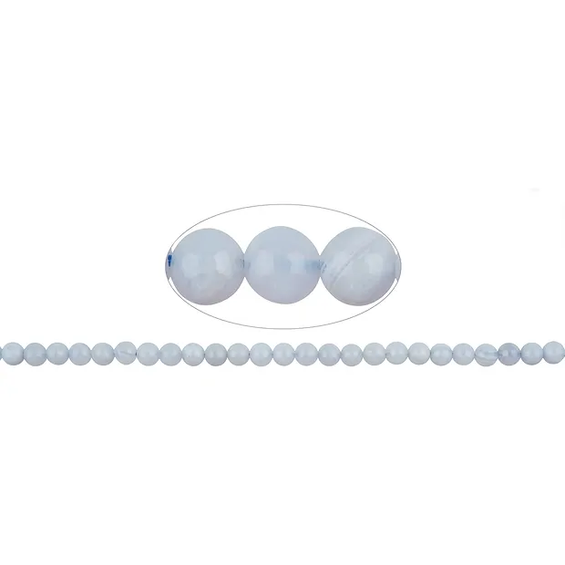 Cuentas preciosas, Calcedonia (azul), 05mm (39cm) | Marco Schreier