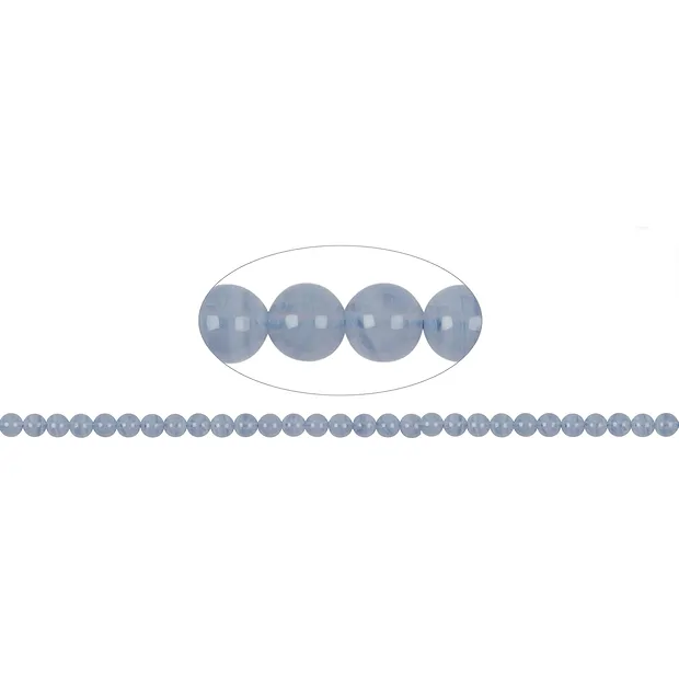 Rang de collier boules, Calcédoine (bleu) A, 06mm | Marco Schreier