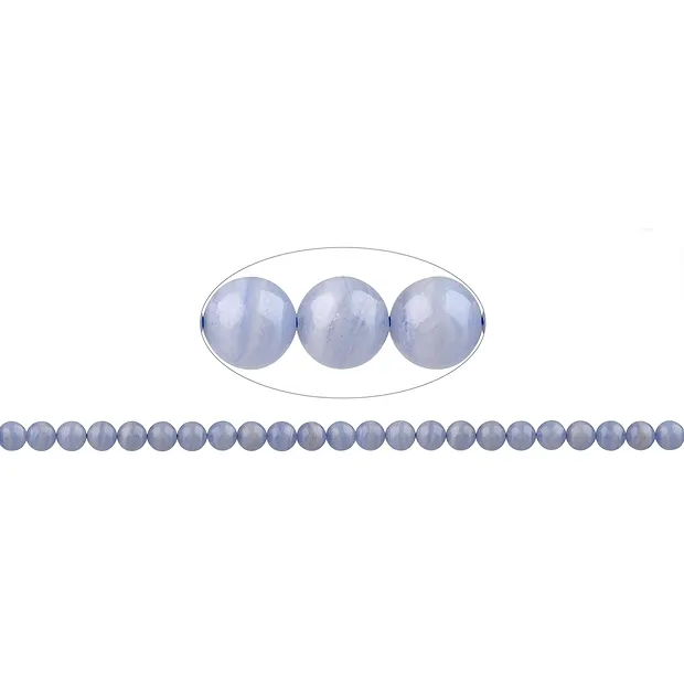 String Beads, Blue Lace Agate (blue), 08mm | wholesaler gems & healing stones