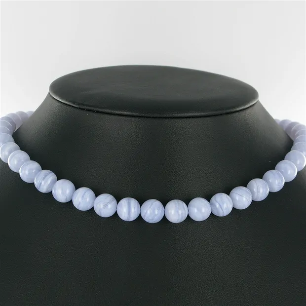 Rang de collier boules, Calcédoine (bleu), 10mm | Marco Schreier