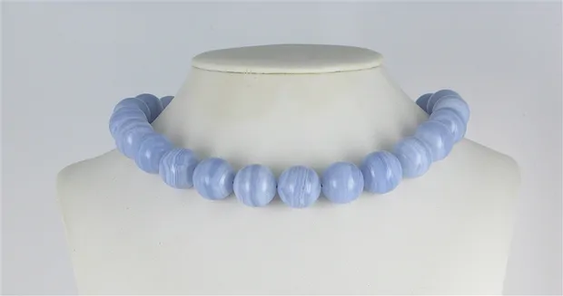 String Beads, Blue Lace Agate A, 18mm | wholesale gems, healing stones & jewelry