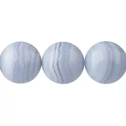 140450101321 Rang de collier boules, Calcédoine (bleu) A, 18mm | Marco Schreier