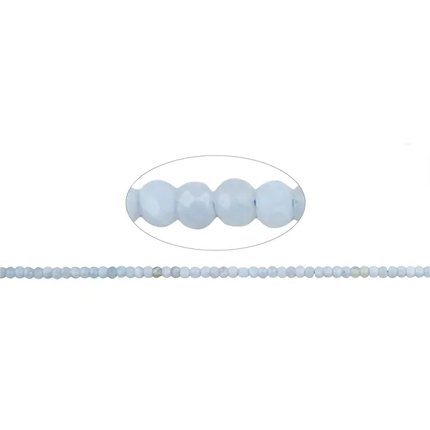Filo di bottoni, Calcedonio (blu), sfaccettato, 03 x 04 mm | Marco Schreier