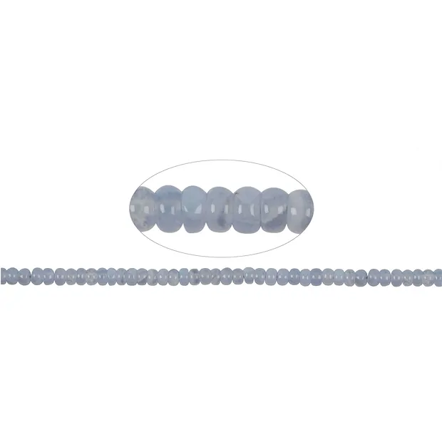 Strang Button, Chalcedon (blau), 03 x 05mm | GH Edelsteine, Heilsteine & Schmuck