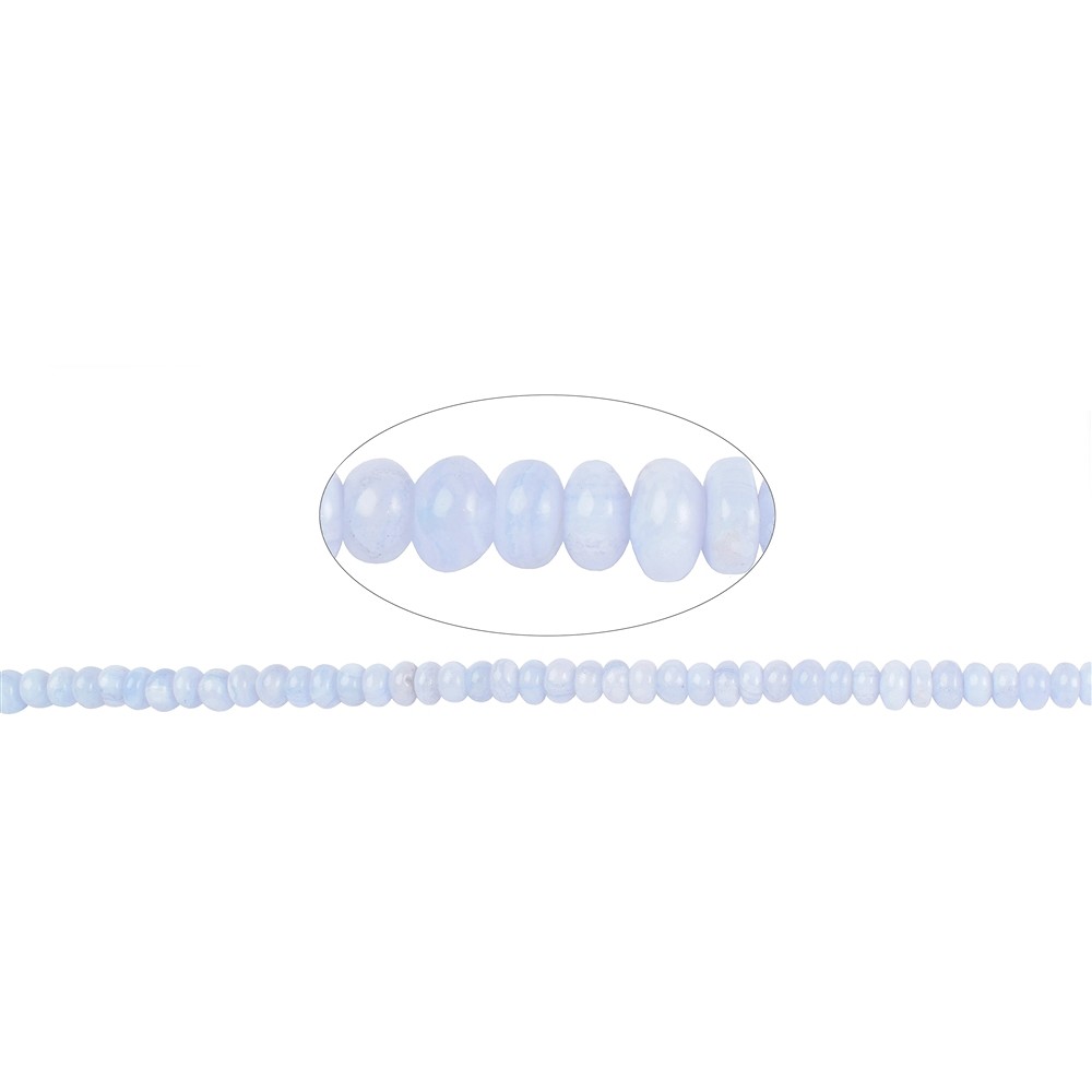 Strang Button, Chalcedon (blau), 04 x 06mm | GH Edelsteine, Heilsteine & Schmuck
