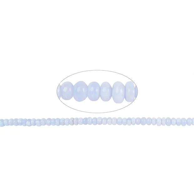 Strang Button, Chalcedon (blau), 04 x 06mm | GH Edelsteine, Heilsteine & Schmuck