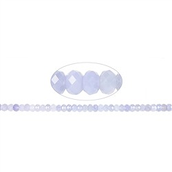 140450327222 Rang de colliers, Boutons, Calcédoine (bleu) A, à facettes, 07 x 10mm (39cm) | Marco Schreier