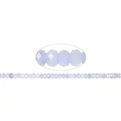 140450327222 Collar de botones, Calcedonia (azul) A, facetado, 07 x 10mm (39cm) | Marco Schreier