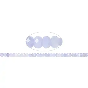 Strang Button, Chalcedon (blau) A, facettiert, 07 x 10mm (39cm) | Marco Schreier