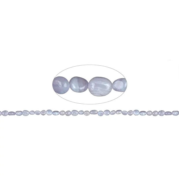 Strang Nuggets (flach), Chalcedon (blau), 10-11 x 08-10mm | Marco Schreier