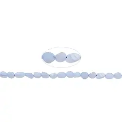 140450602611 Strand of nuggets, Blue Lace Agate (blue), matt, 06-08 x 04-06mm | Marco Schreier