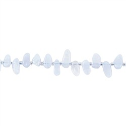 140450609820 Rang de colliers Nugget "dent", Calcédoine (bleu), 03-05 x 10-20mm | Marco Schreier