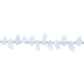 Rang de colliers Nugget "dent", Calcédoine (bleu), 03-05 x 10-20mm | Marco Schreier
