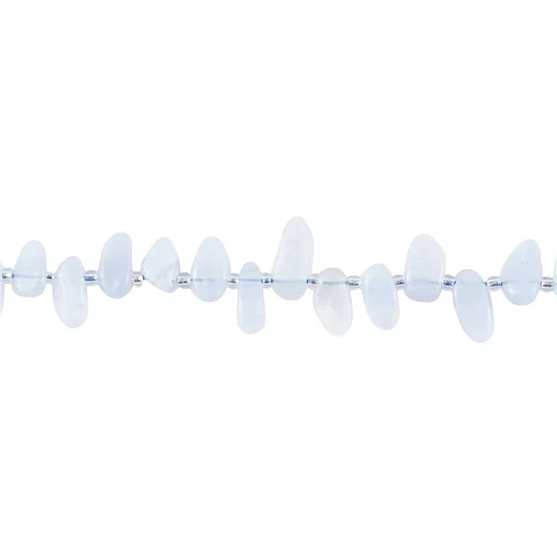 Filo di pepite "dente", Calcedonio (blu), 03-05 x 10-20 mm | Marco Schreier