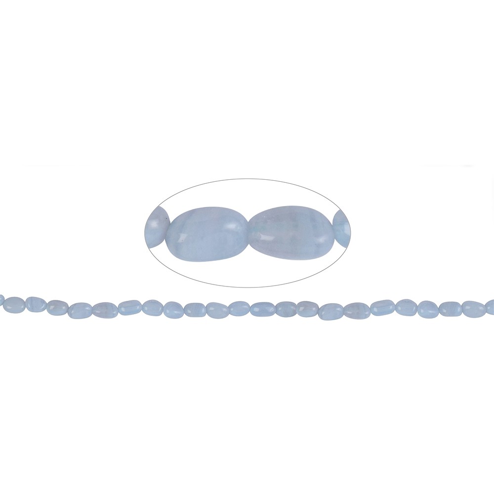 Strang Nuggets, Chalcedon (blau), 06-08 x 04-06mm (38cm) | Marco Schreier