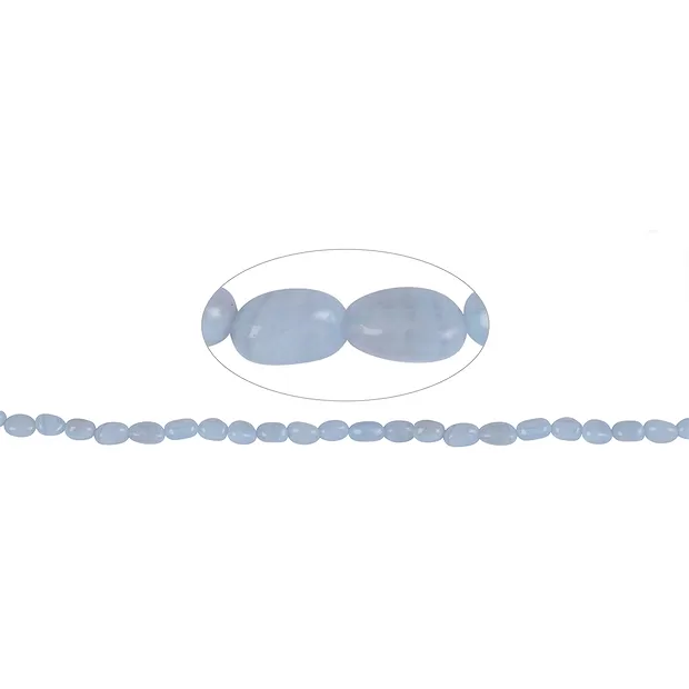 Rang de colliers Nuggets, Calcédoine (bleu), 06-08 x 04-06mm (38cm) | Marco Schreier