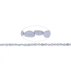 140450627511 Rang de colliers, Calcédoine (bleu), mat, 07-11 x 07-08mm | Marco Schreier