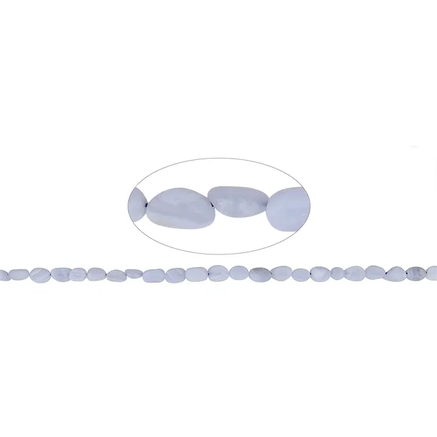 Rang de colliers, Calcédoine (bleu), mat, 07-11 x 07-08mm | Marco Schreier