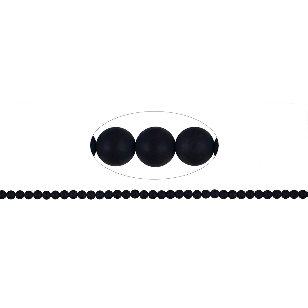 Rang de collier boules, Onyx (teintée), mat, 04mm | Marco Schreier
