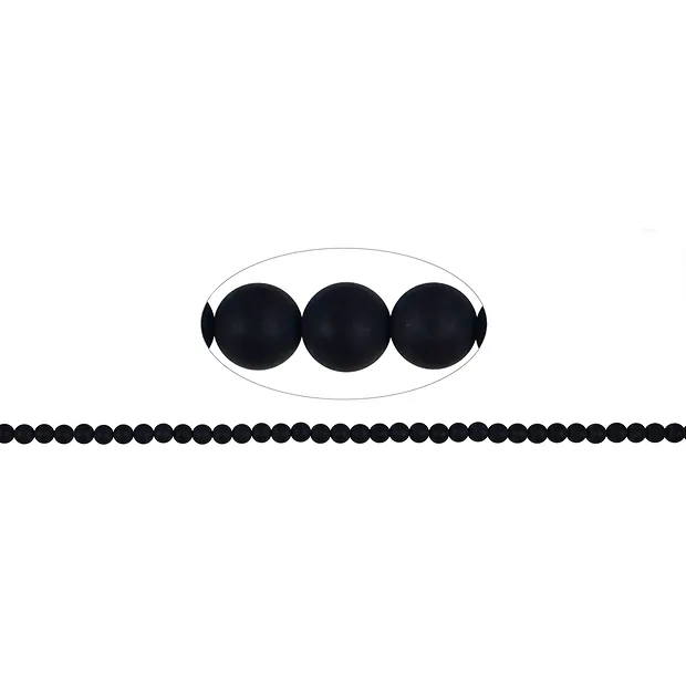 String Beads, Onyx (dyed), matt, 04mm | wholesale gems, healing stones & jewelry