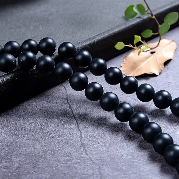 Rang de collier boules, Onyx (teintée), mat, 08mm | Marco Schreier