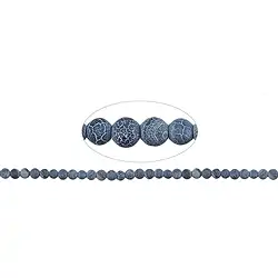 140460100713 Strang Kugeln, Onyx (gef.), gefurcht, matt, 08mm (37cm) | Marco Schreier