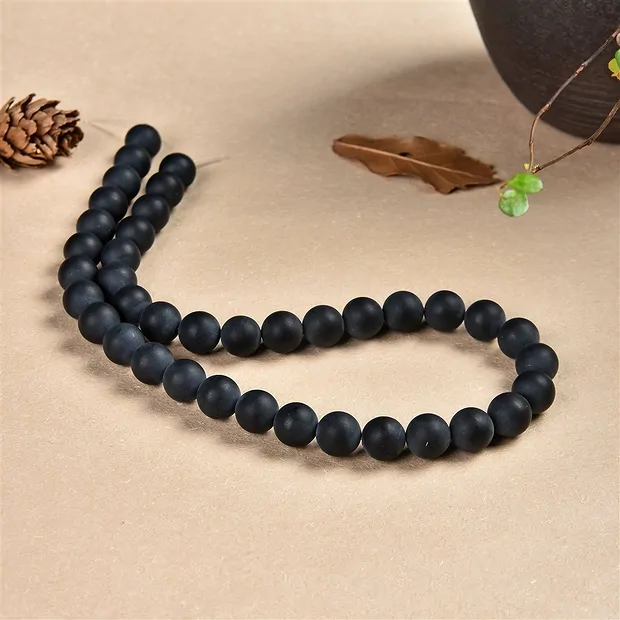 Strang Kugeln, Onyx (gef.), matt, 10mm | Edelsteine, Heilsteine & Schmuck-Handel