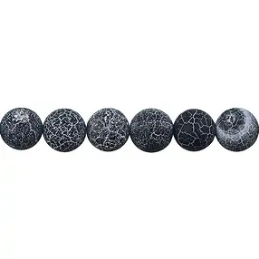 Rang de colliers boules, Onyx (teintée), sillonné, mat, 12mm | Marco Schreier