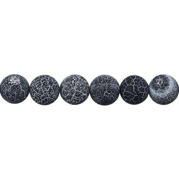 Strang Kugeln, Onyx (gef.), gefurcht, matt, 12mm | Marco Schreier