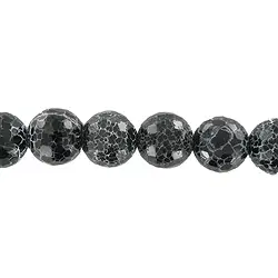 140460101023 Rang de colliers boules, Onyx (teintée), sillonné, facetté, 12mm | Marco Schreier